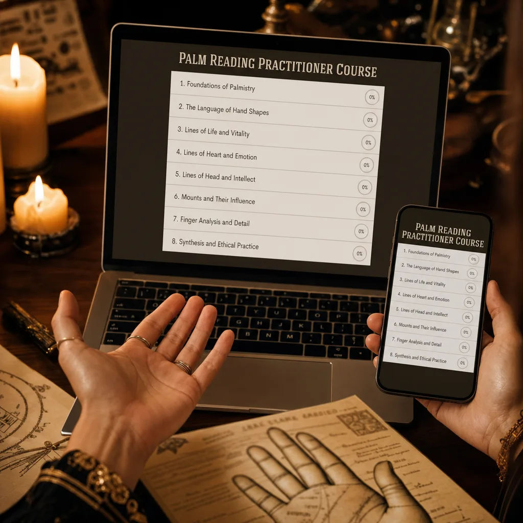 The complete course: 8 modules and 42 lessons in the Palmis platform